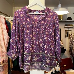 Ulla Johnson Floral Print Peasant Style Blouse
